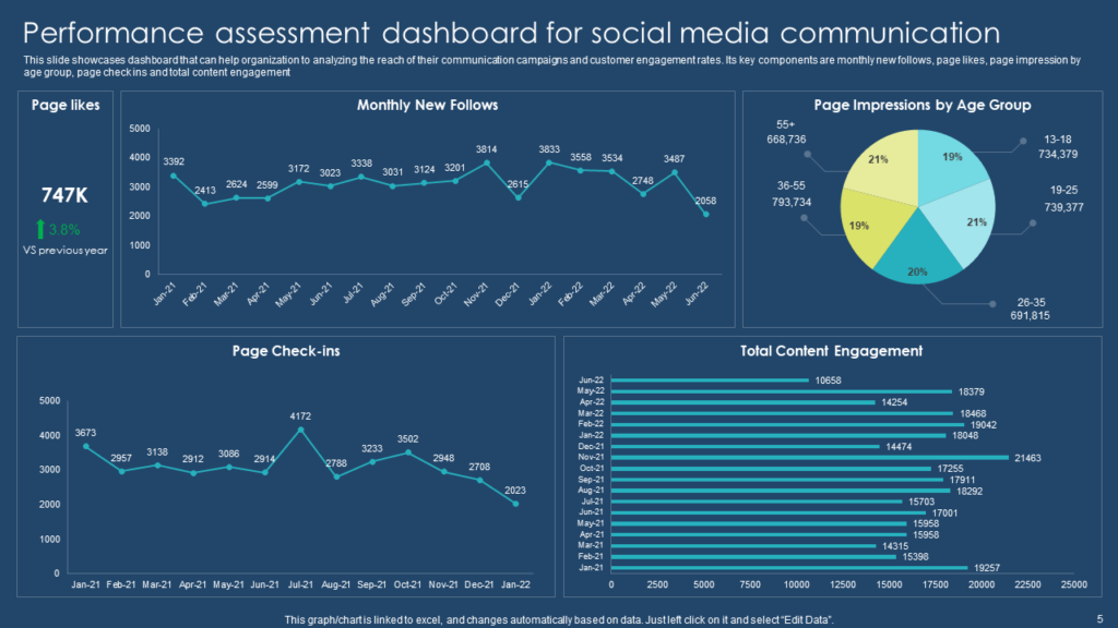 Performance Assessment Dashboard for Social Media Communication Template