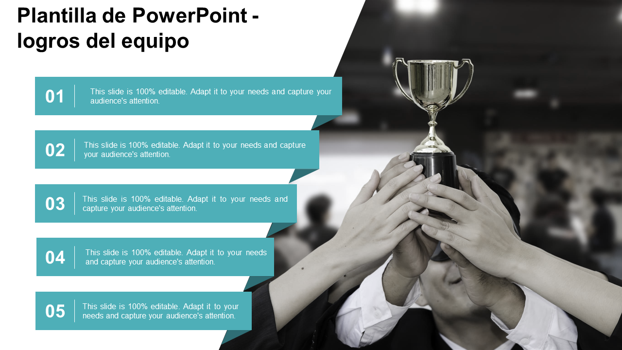 Plantilla de PowerPoint - logros del equipo Plantilla de PowerPoint - logros del equipo