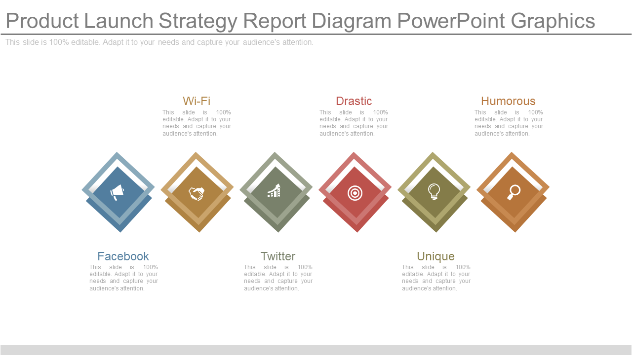 Product Launch Strategy Report Diagram PowerPoint Graphics