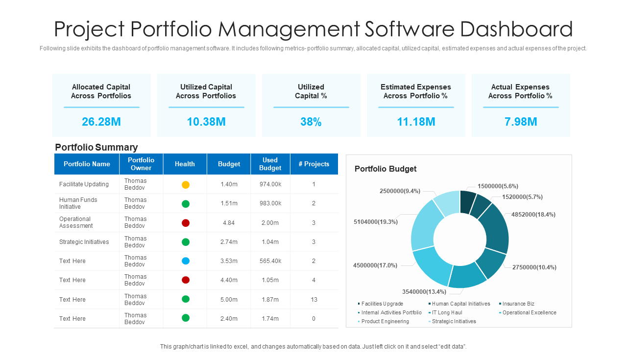 Project Portfolio Management Software Dashboard