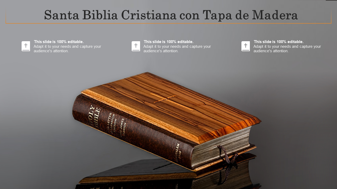 Santa Biblia Cristiana con Tapa de Madera Santa Biblia Cristiana con Tapa de Madera