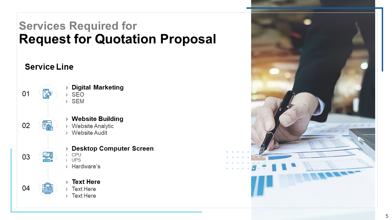 Services Required for Request for Quotation Proposal