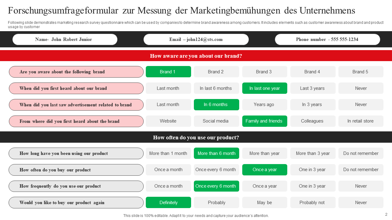  Forschungsumfrageformular zur Messung der