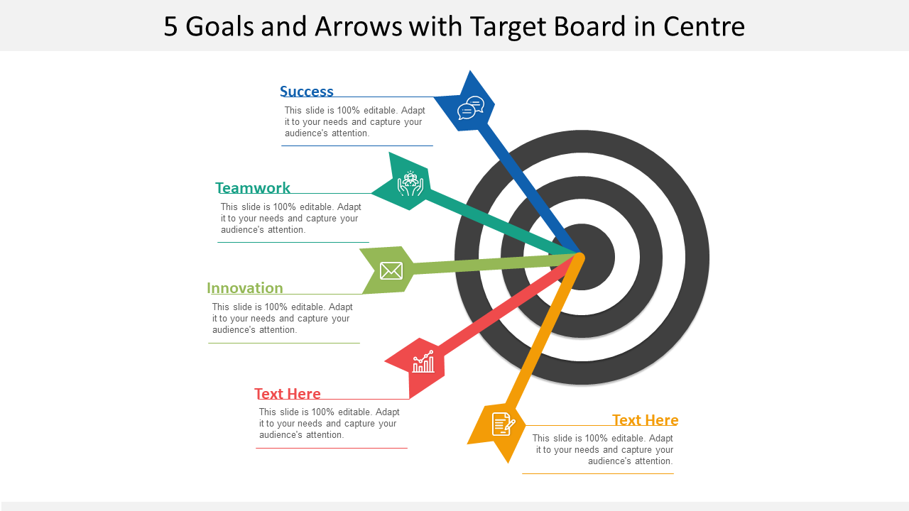 5 Goals and Arrows with Target Board in Centre