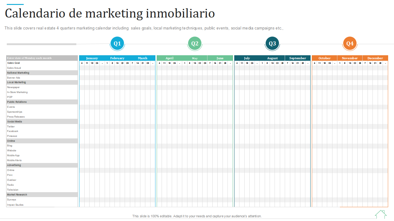 Calendario de marketing inmobiliario Calendario de marketing inmobiliario