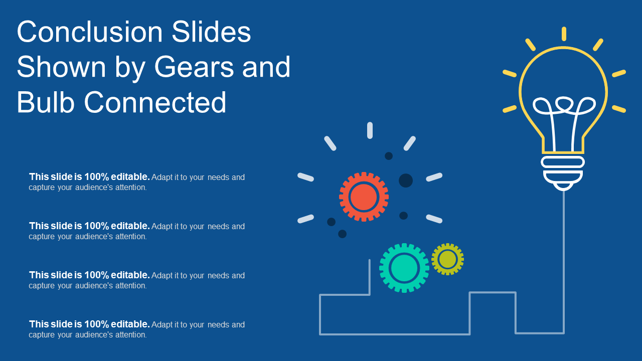 Conclusion Slides Shown by Gears and Bulb Connected