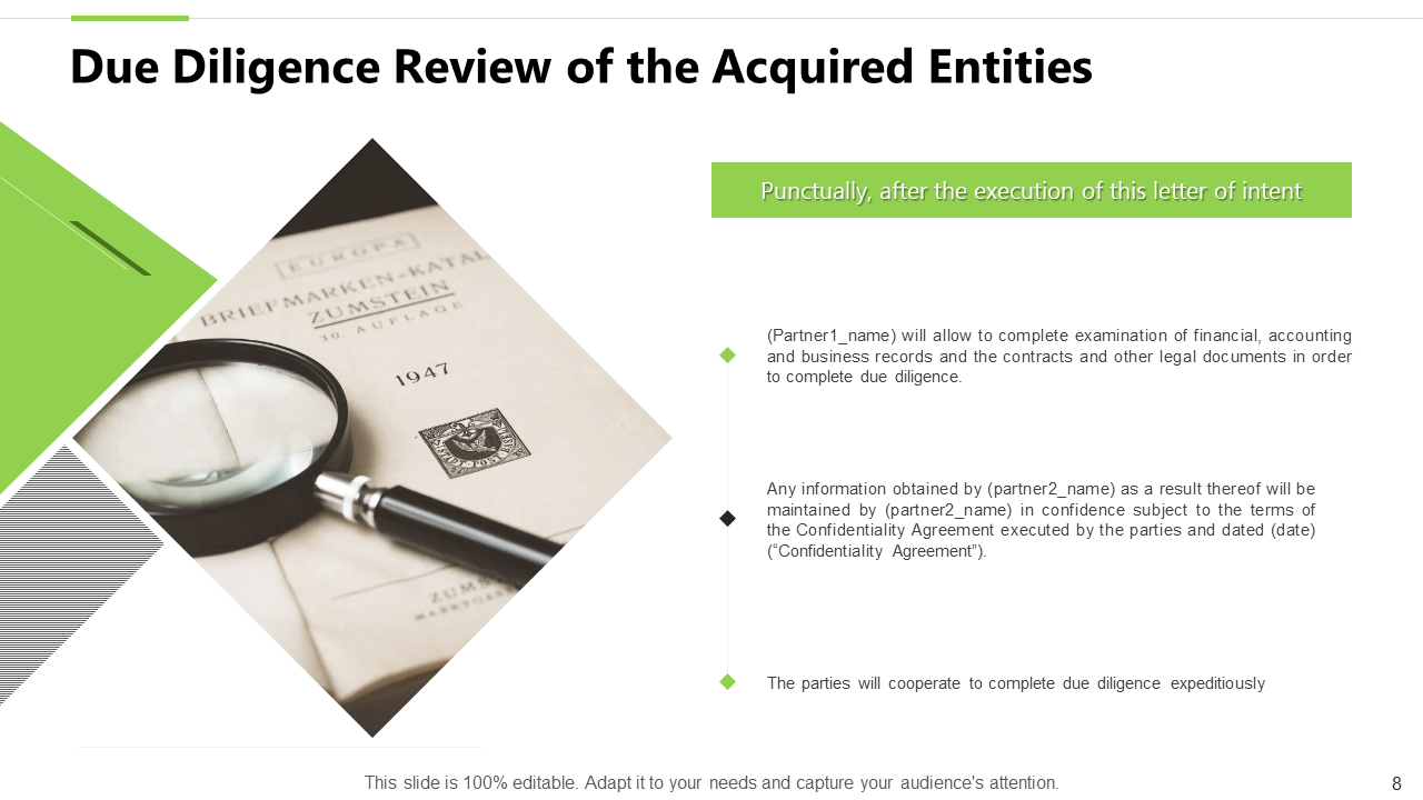 Due Diligence Review of the Acquired Entities