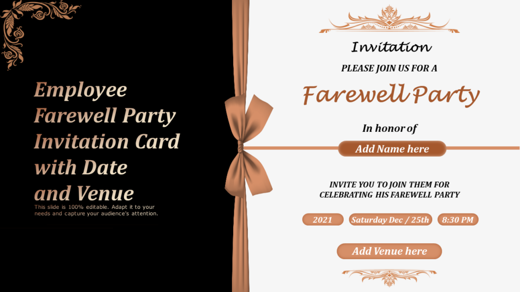 Employee Farewell Party Invitation Card Template