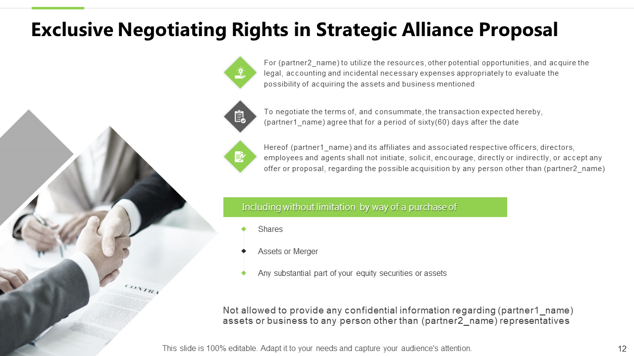Exclusive Negotiating Rights in Strategic Alliance Proposal