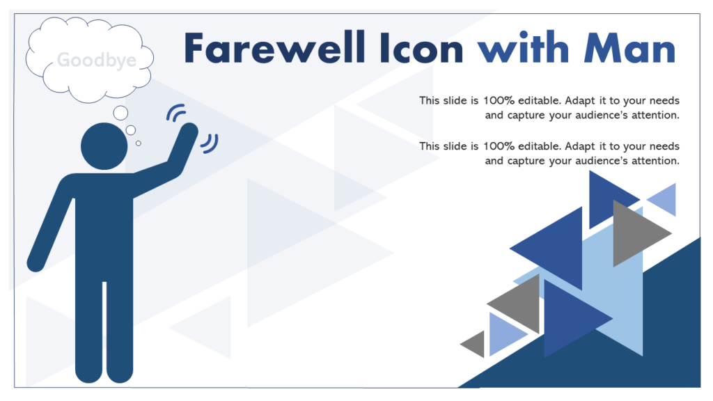 Farewell Icon with Man Template