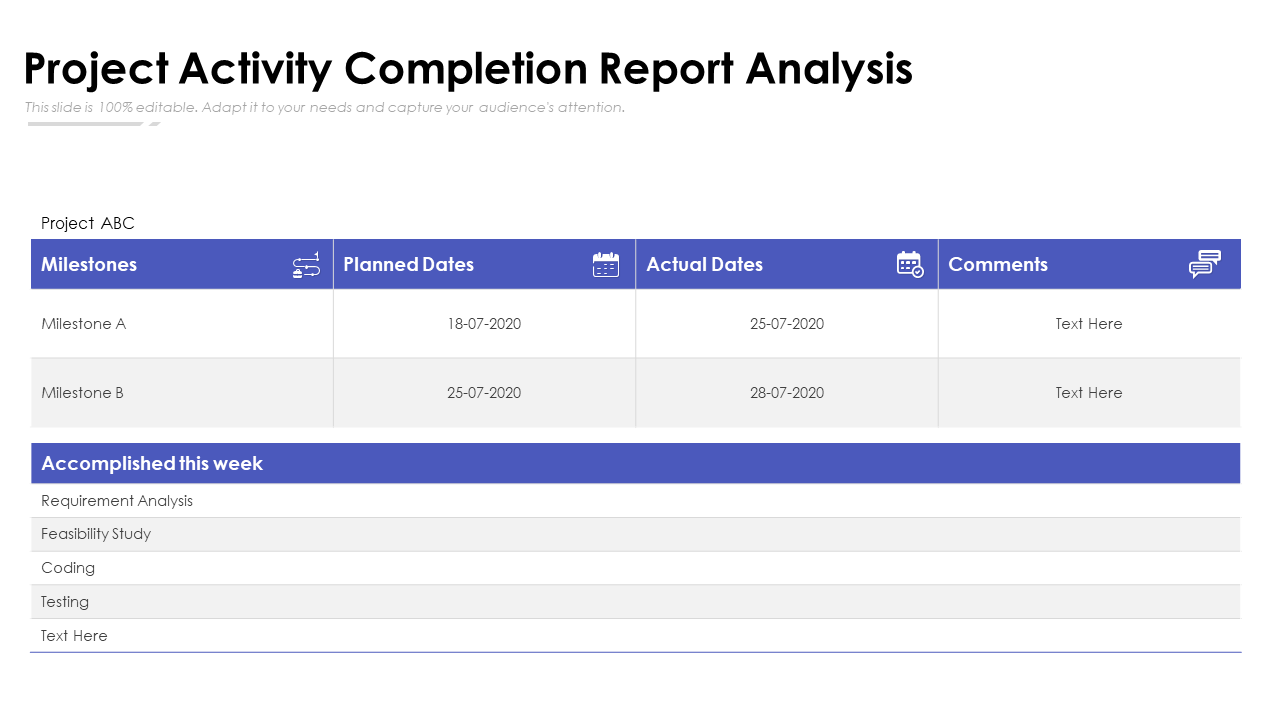 Project Activity Completion Report Analysis