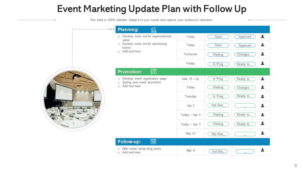Event Marketing Update Plan with Follow Up Template