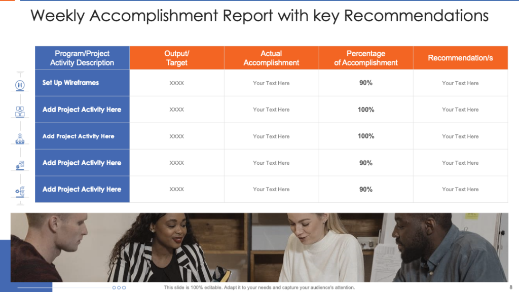 Weekly Accomplishment Report PPT Template