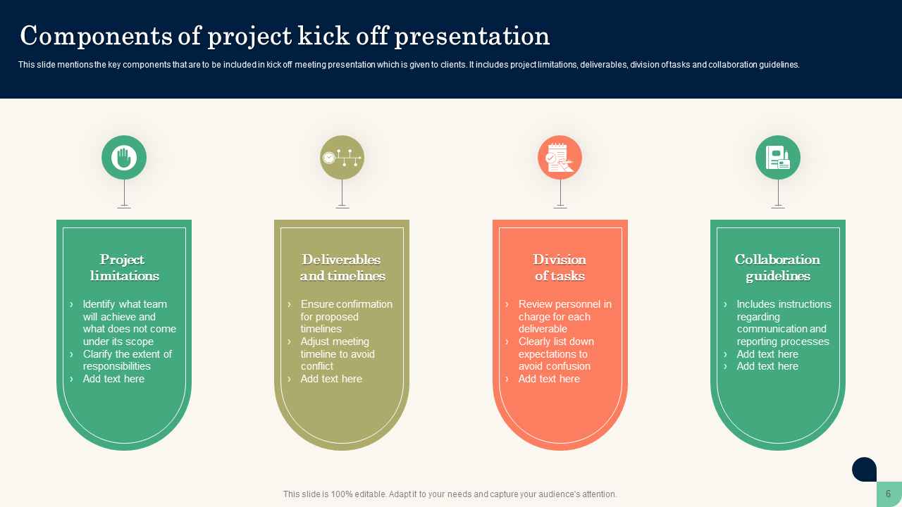 Components Of Project Kick-Off Presentation