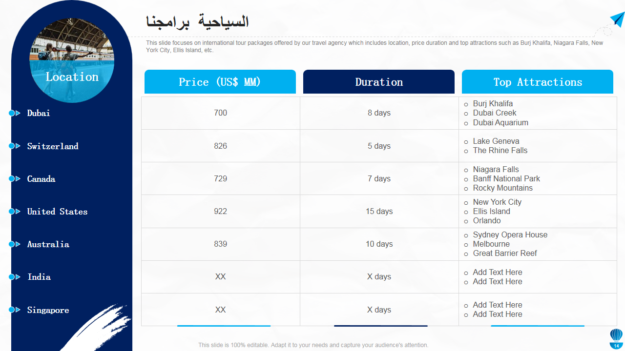 برامجنا السياحية برامجنا السياحية