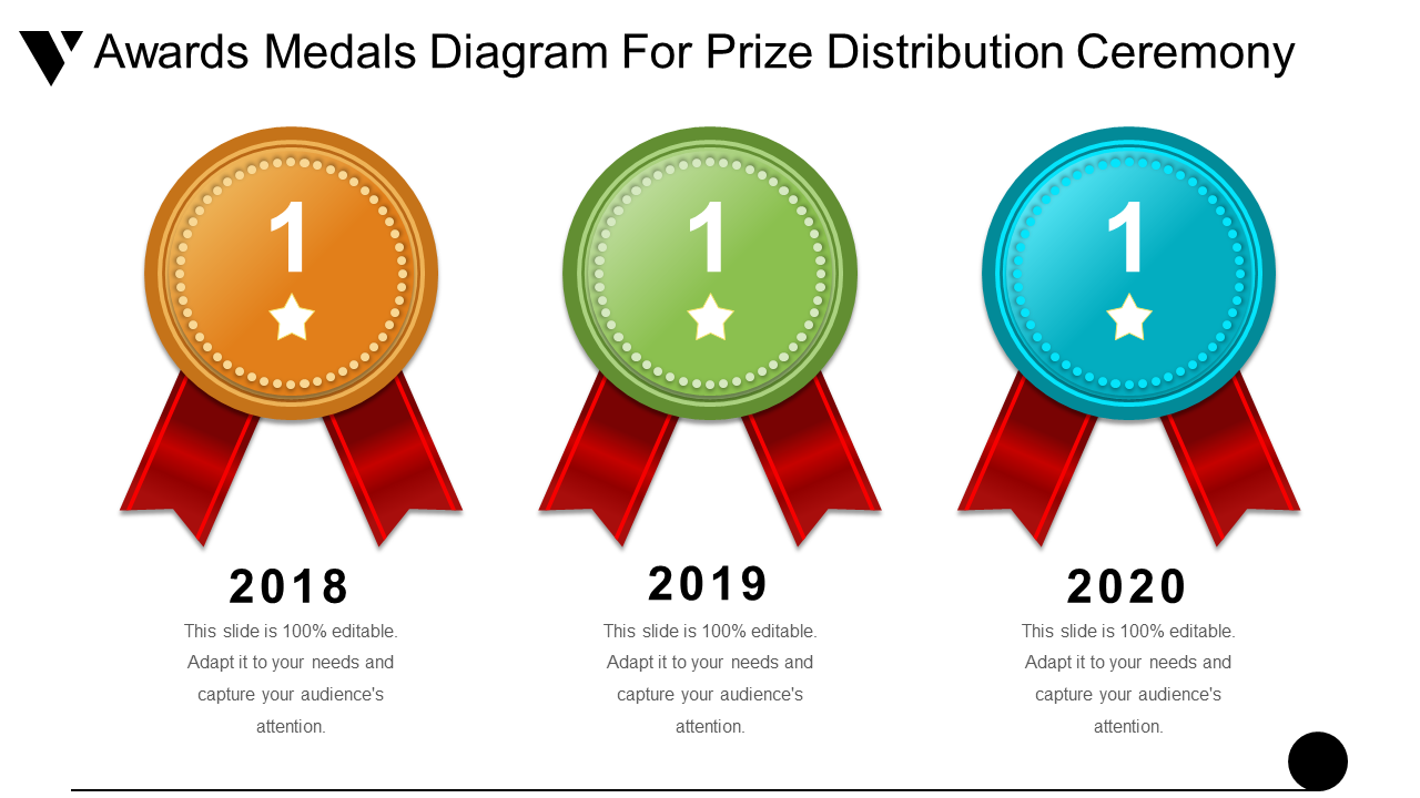 Awards Medals Diagram For Prize Distribution Ceremony