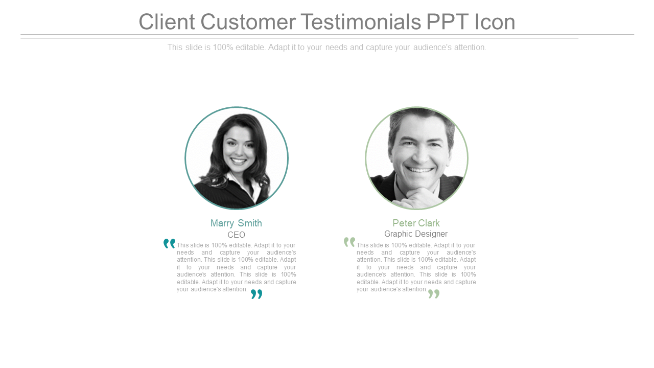 Client Customer Testimonials PPT Icon