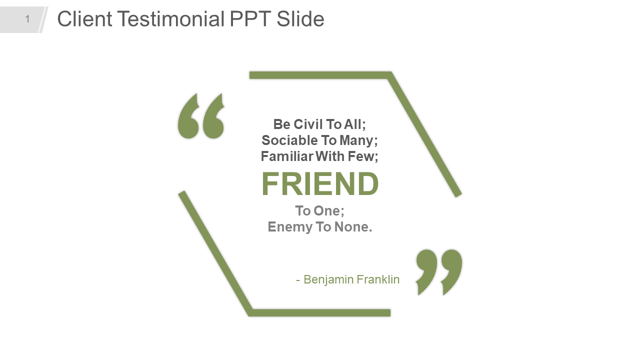 Client Testimonial PPT Slide
