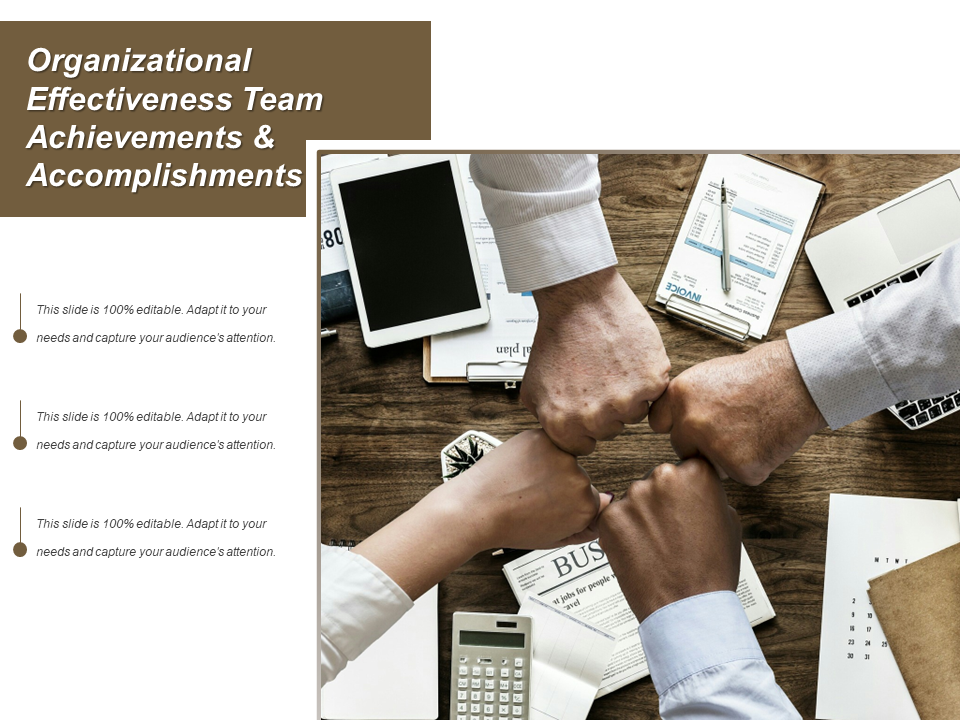 Organizational Effectiveness Team Achievements & Accomplishments