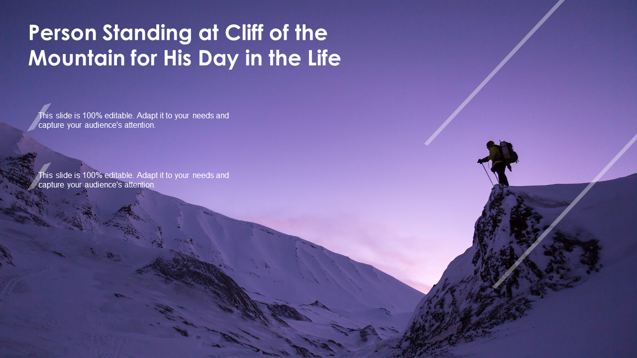 Person Standing at Cliff of the Mountain for His Day in the Life