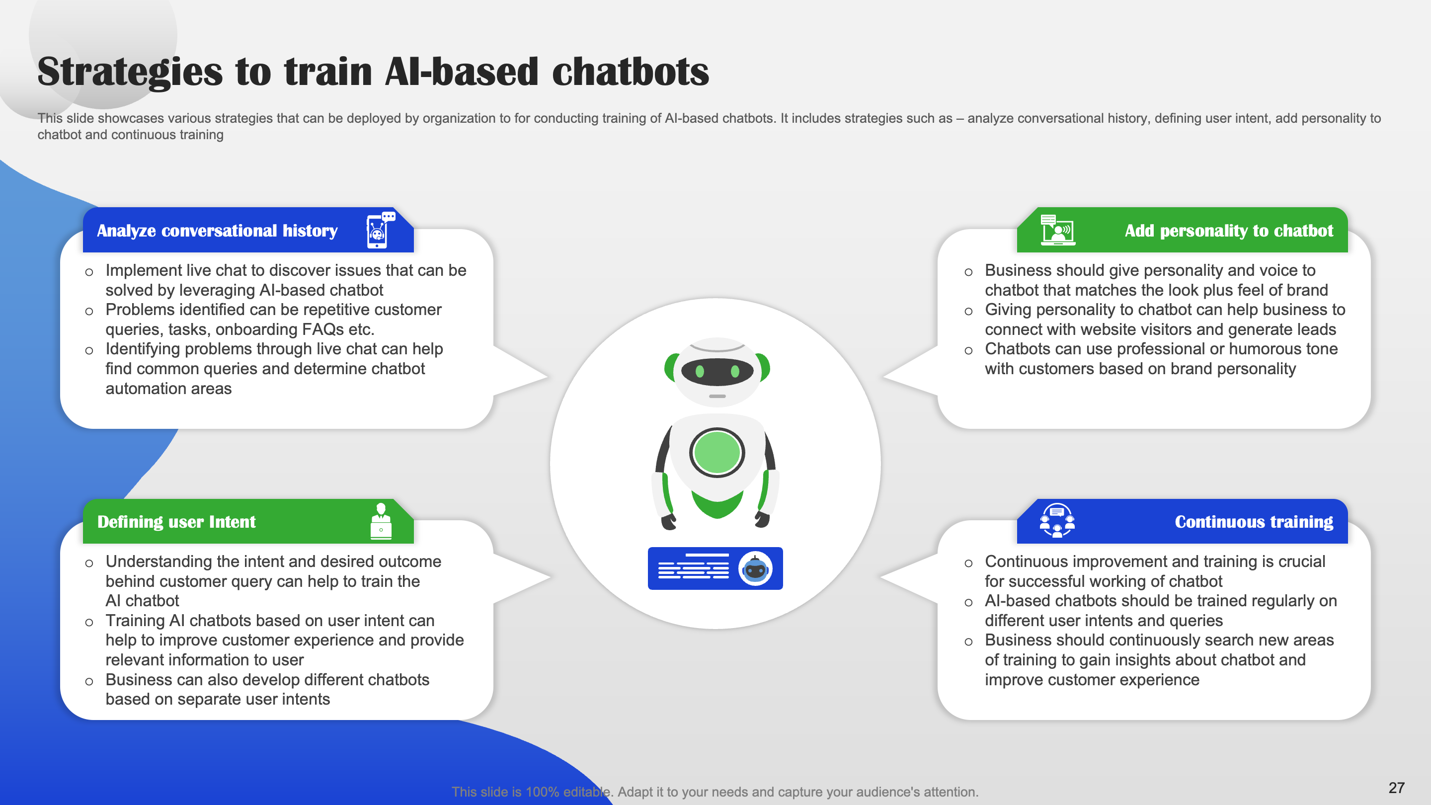 Strategies to Train AI-Based Chatbots