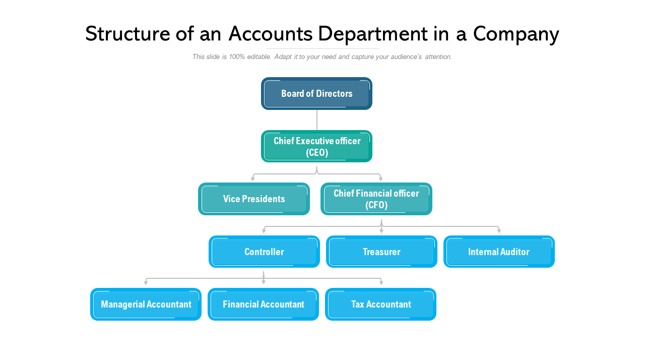 Structure of an Accounts Department in a Company