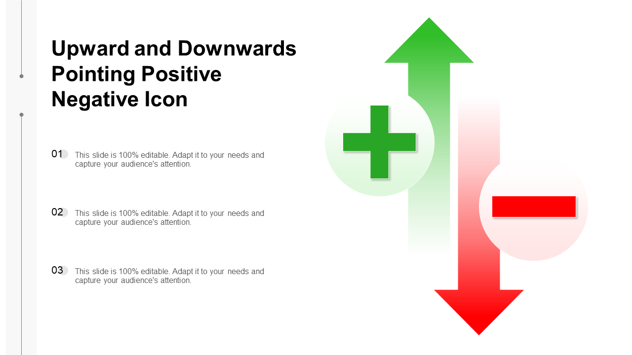Upward and Downwards Pointing Positive Negative Icon