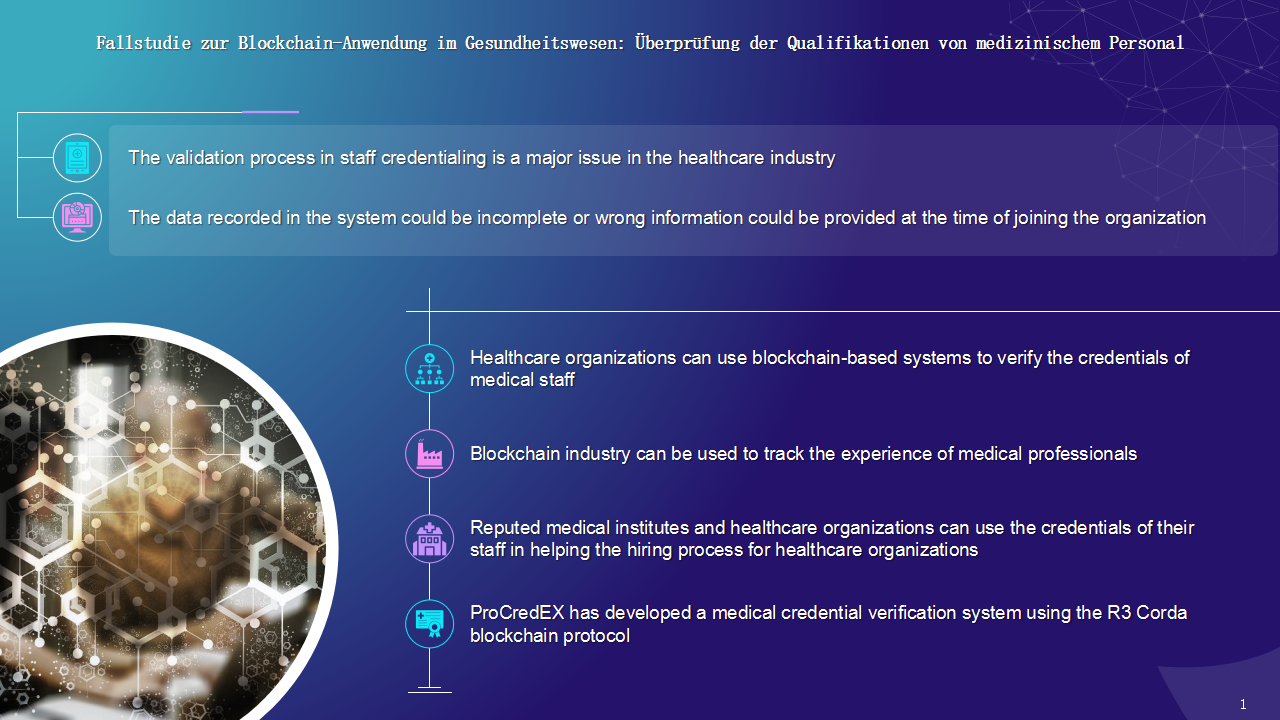 Fallstudie zur Blockchain-Anwendung im Gesundheitswesen Überprüfung der Qualifikationen von medizinischem Personal Fallstudie zur Blockchain-Anwendung im Gesundheitswesen Überprüfung der Qualifikationen von medizinischem Personal