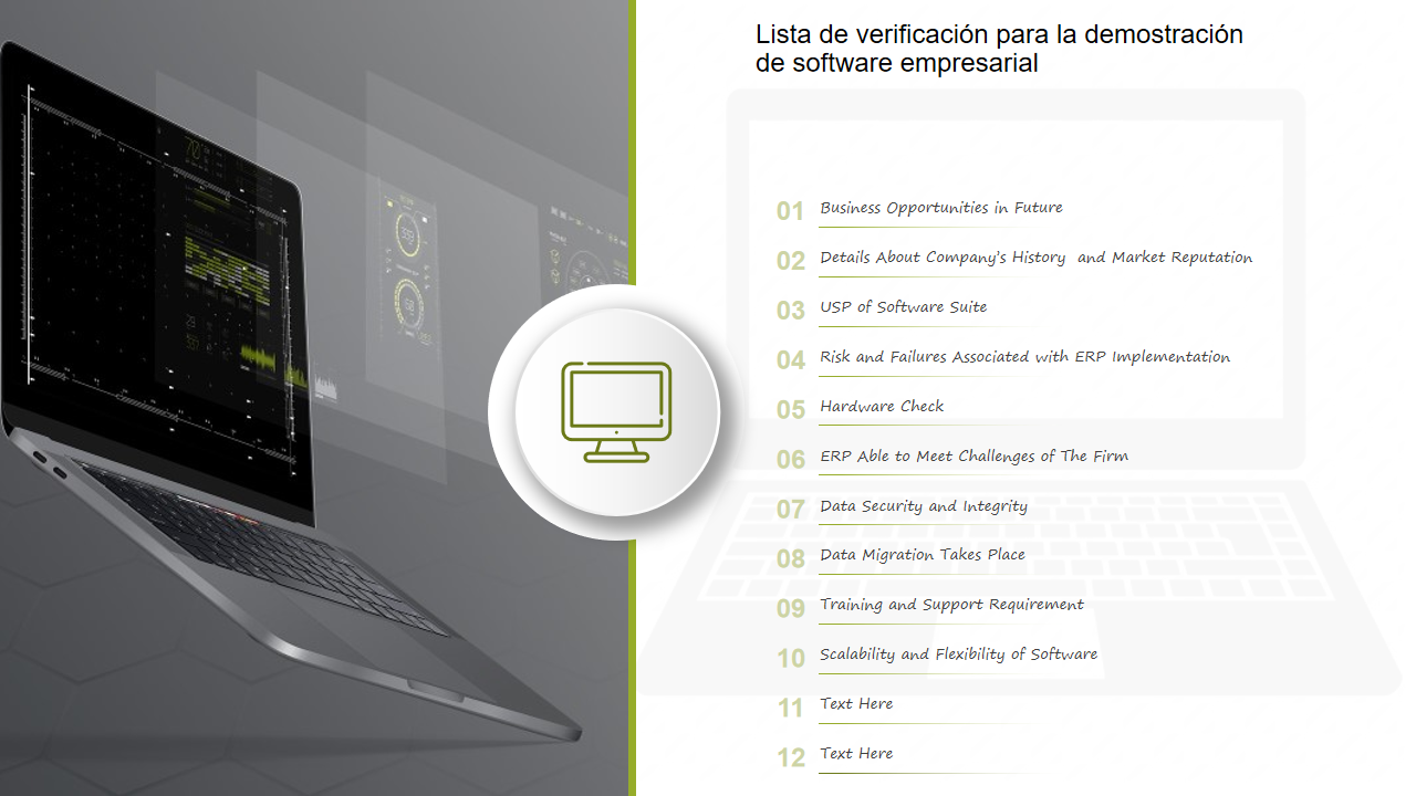 Lista de verificación para la demostración de software empresarial Lista de verificación para la demostración de software empresarial