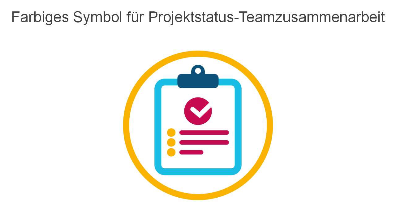  Farbiges Symbol f&uuml;r Projektstatus-Teamzusammenarbeit