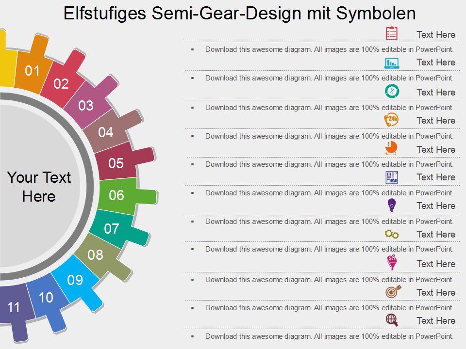  Elfstufiges Semi-Gear-Design mit Symbolen