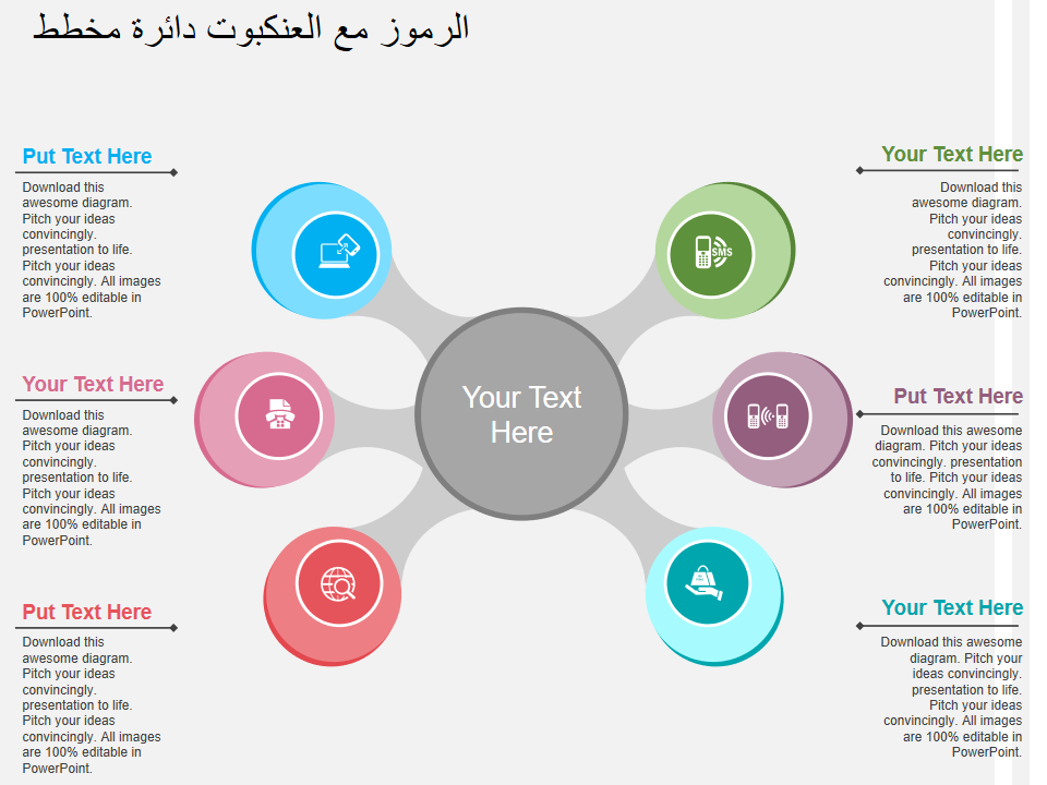 مخطط دائرة العنكبوت مع الرموز