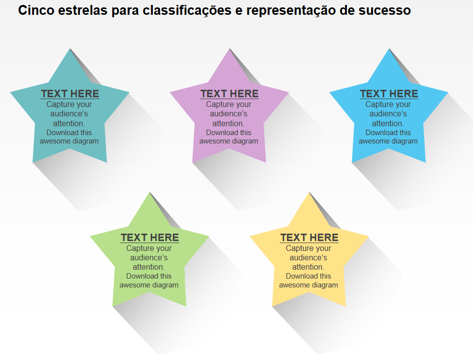  Cinco estrelas para classifica&ccedil;&otilde;es e representa&ccedil;&atilde;o de sucesso