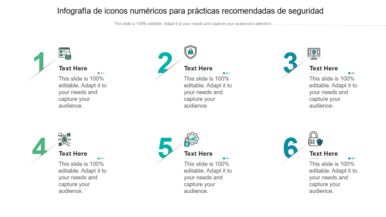 Infograf&iacute;a de iconos num&eacute;ricos para pr&aacute;cticas recomendadas de seguridad