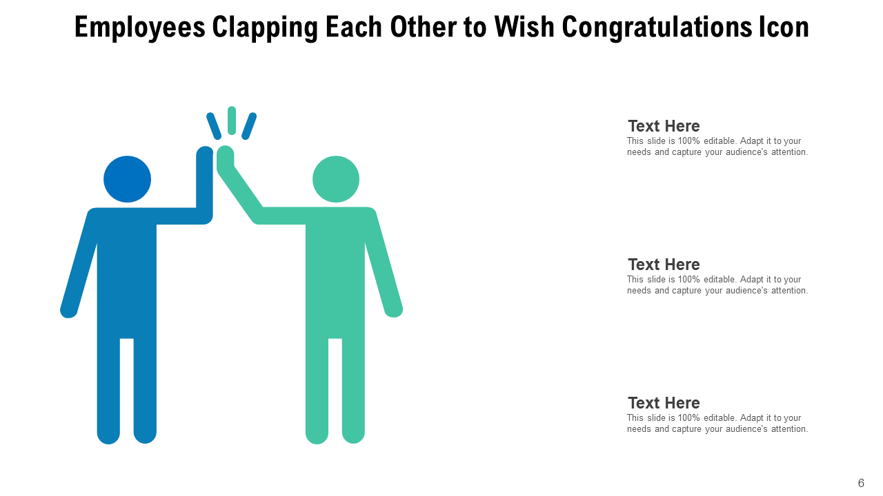 Employees Clapping Each Other to Wish Congratulations Icon