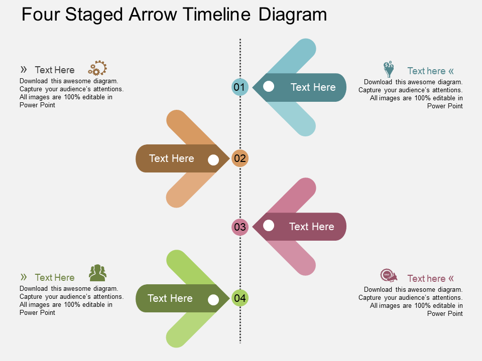 Four Staged Arrow Timeline Diagram