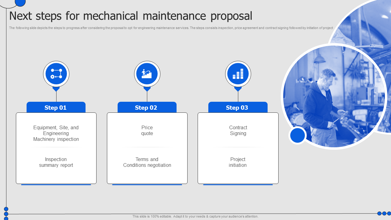 Next steps for mechanical maintenance proposal