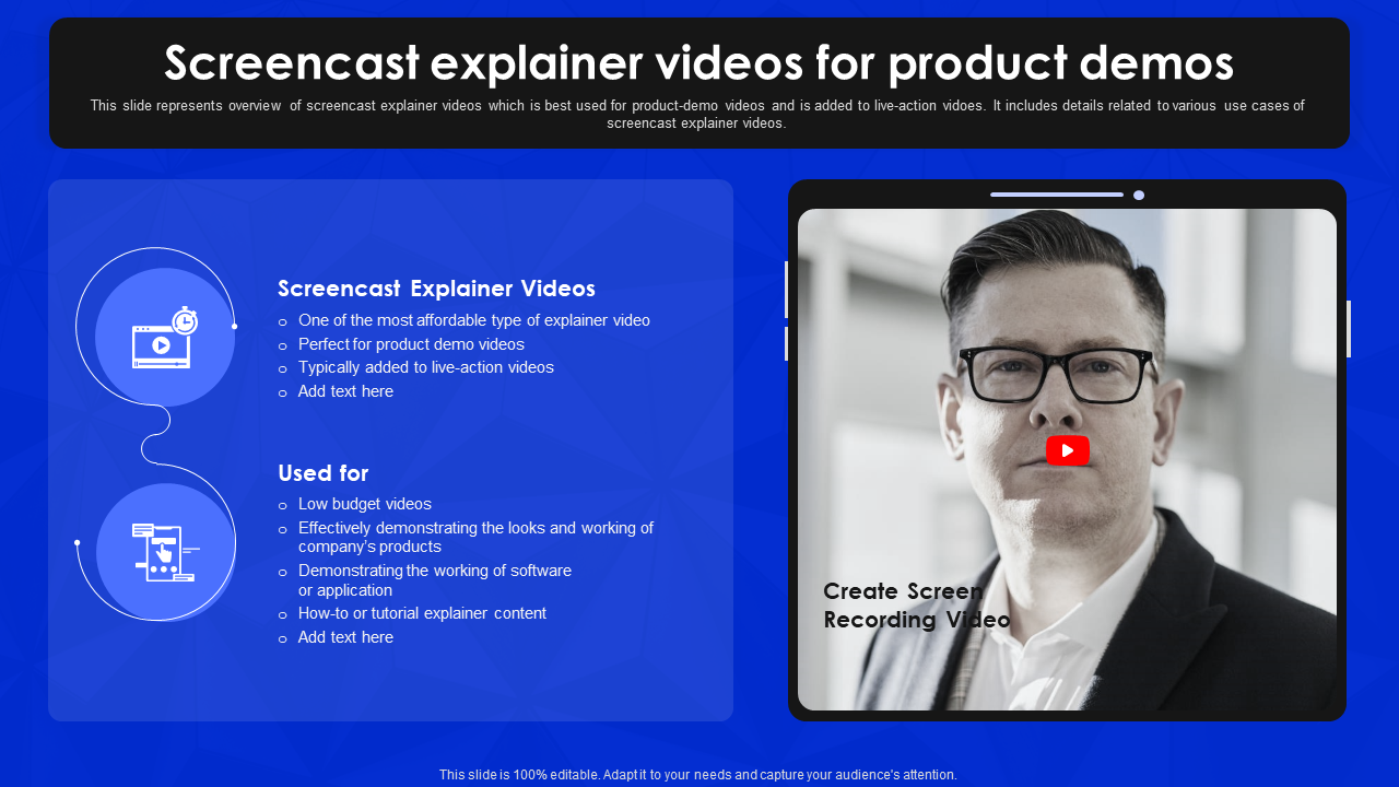 Screencast explainer videos for product demos