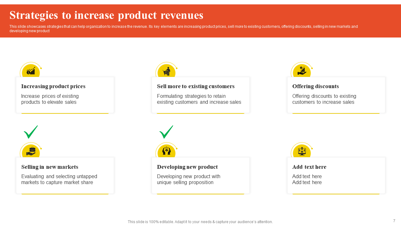 Strategies to increase product revenues
