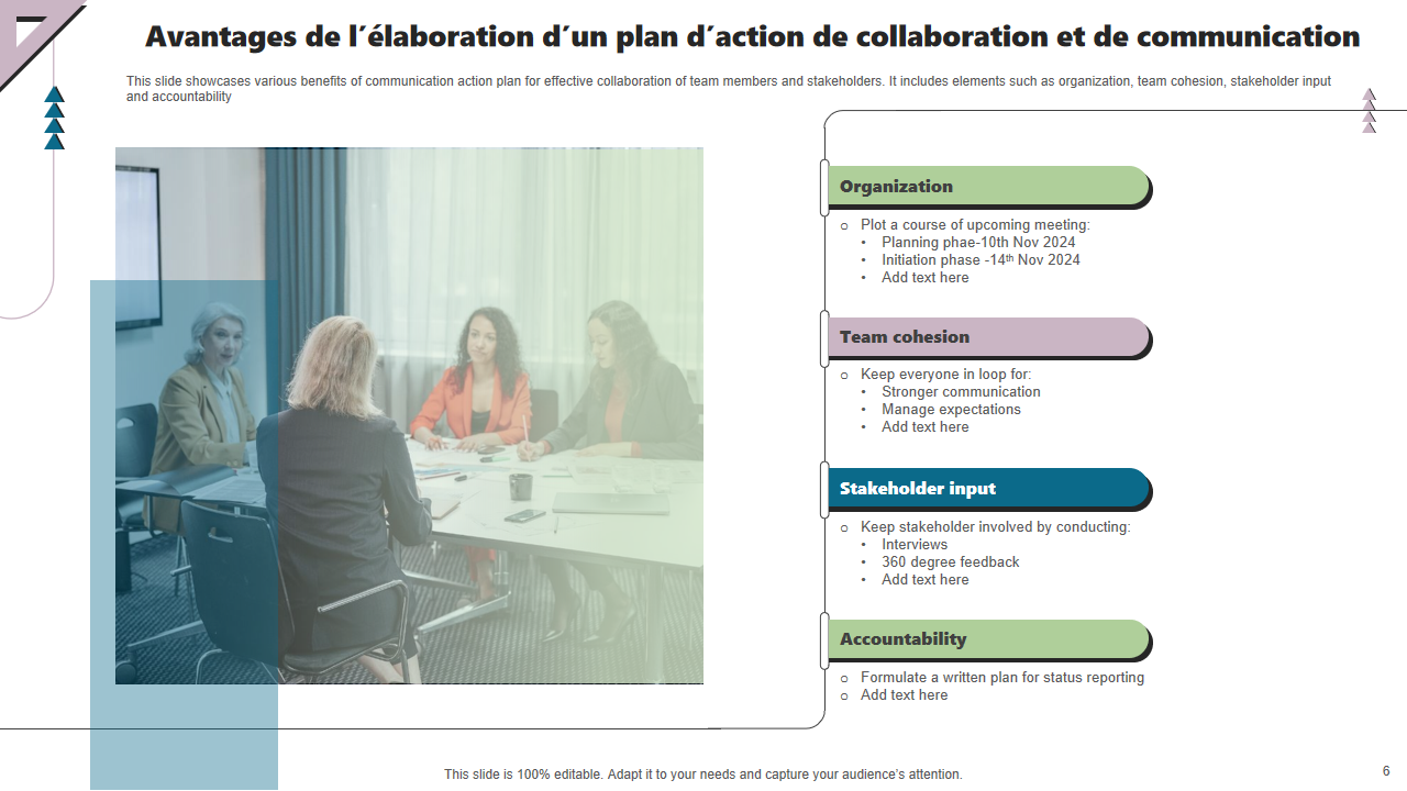  Avantages de l’élaboration d’un plan d’action de collaboration et de communication