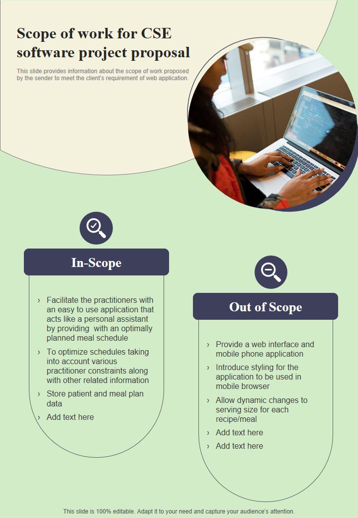Scope of work for CSE software project proposal Scope of work for CSE software project proposal