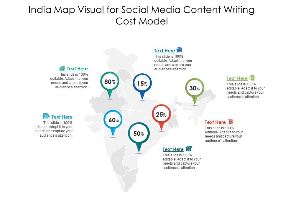India map visual for social media content writing cost model infographic template India map visual for social media content writing cost model infographic template