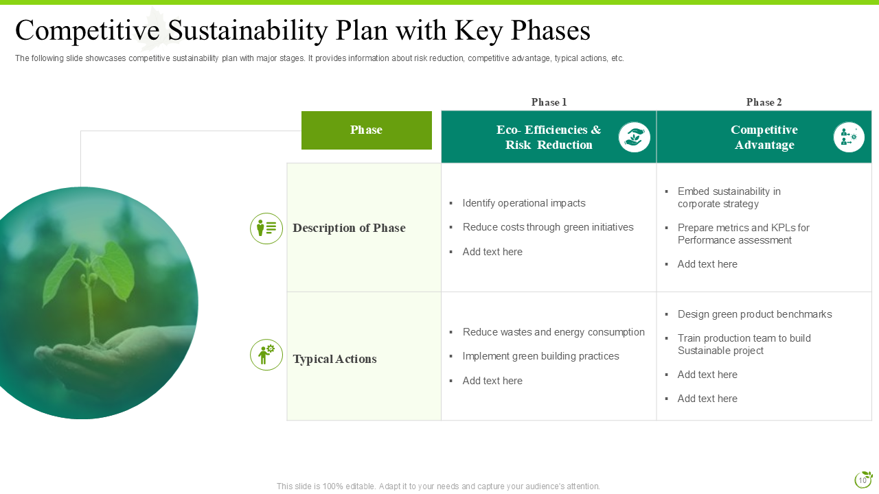 Competitive Sustainability Plan with Key Phases 1