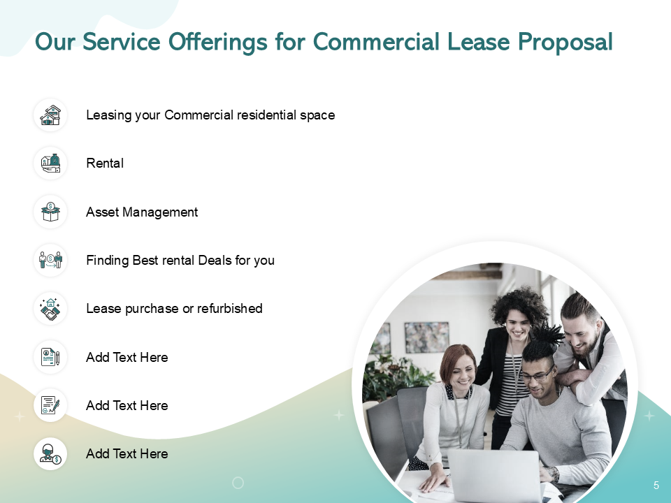 Our Service Offerings for Commercial Lease Proposal Our Service Offerings for Commercial Lease Proposal