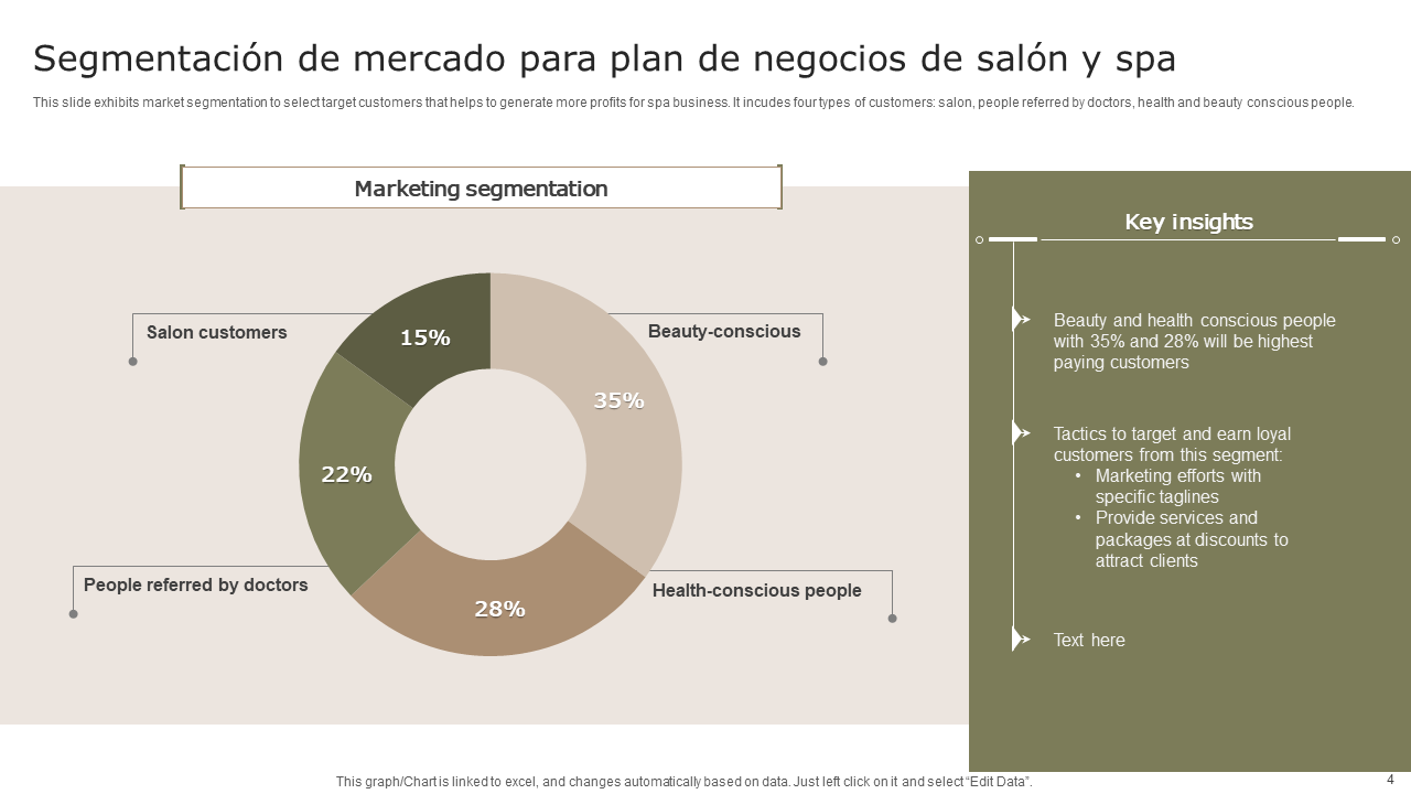 Segmentacion de mercado para plan de negocios de salon y spa