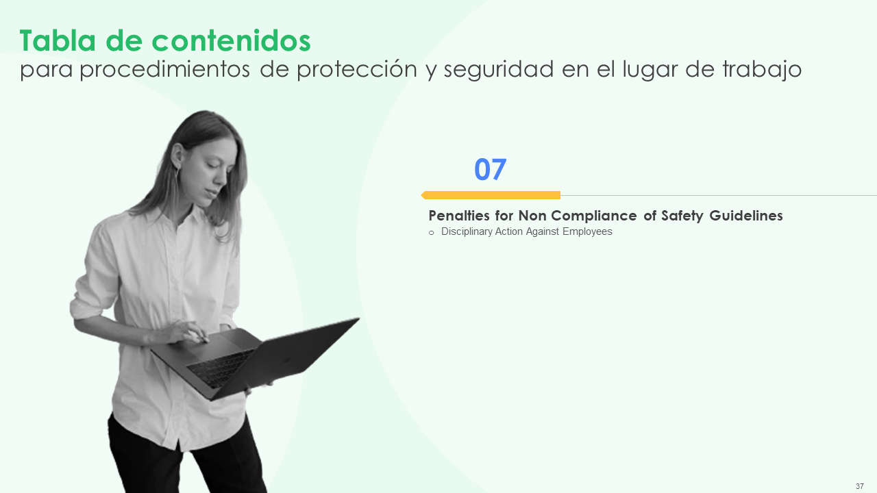 Tabla de contenidos para procedimientos de protección y seguridad en el lugar de trabajo 3 Tabla de contenidos para procedimientos de protección y seguridad en el lugar de trabajo 3