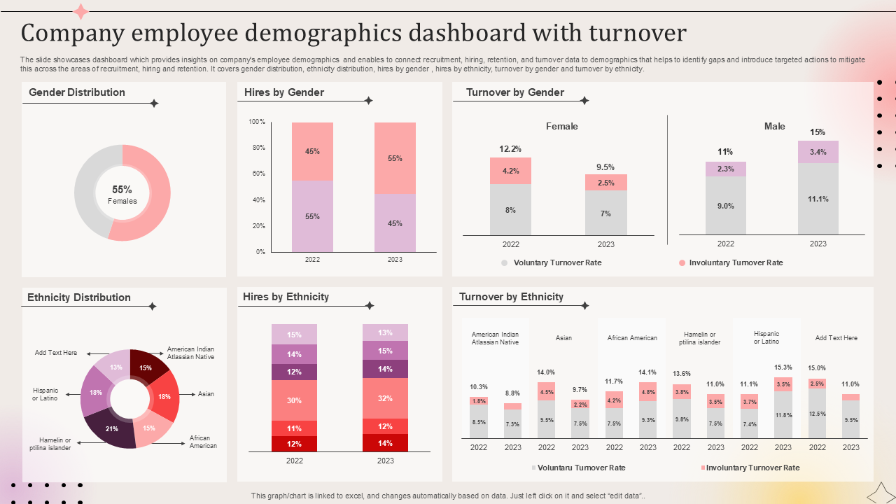 company employee demographics dashboard with turnover company employee demographics dashboard with turnover