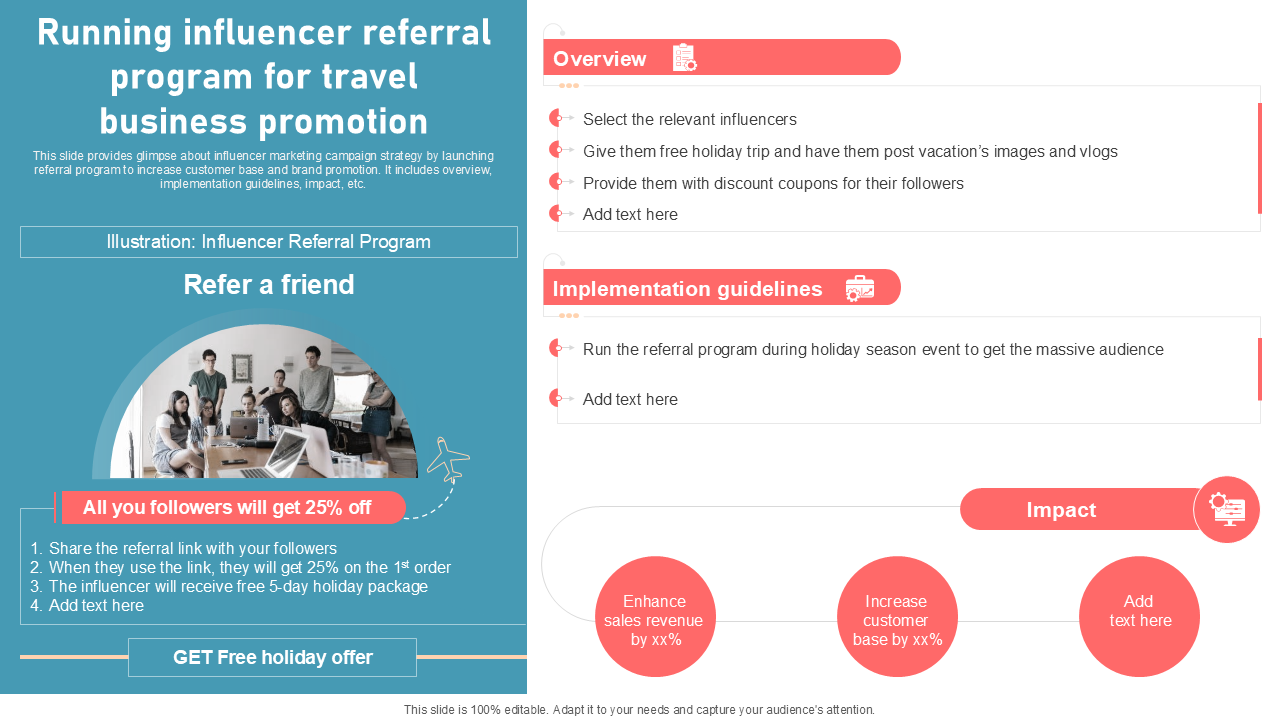 running influencer referral program for travel business promotion