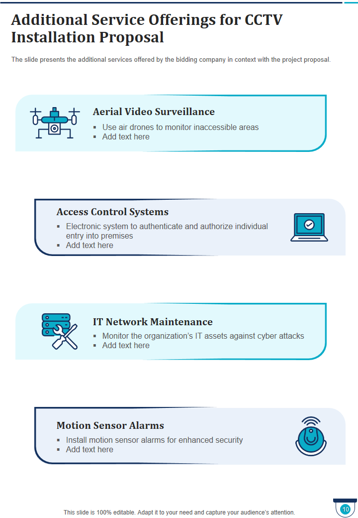 Additional Service Offerings for CCTV Installation Proposal Additional Service Offerings for CCTV Installation Proposal