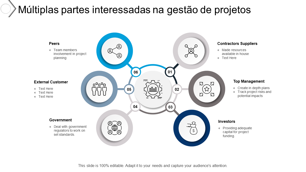 M&uacute;ltiplas partes interessadas na gest&atilde;o de projetos